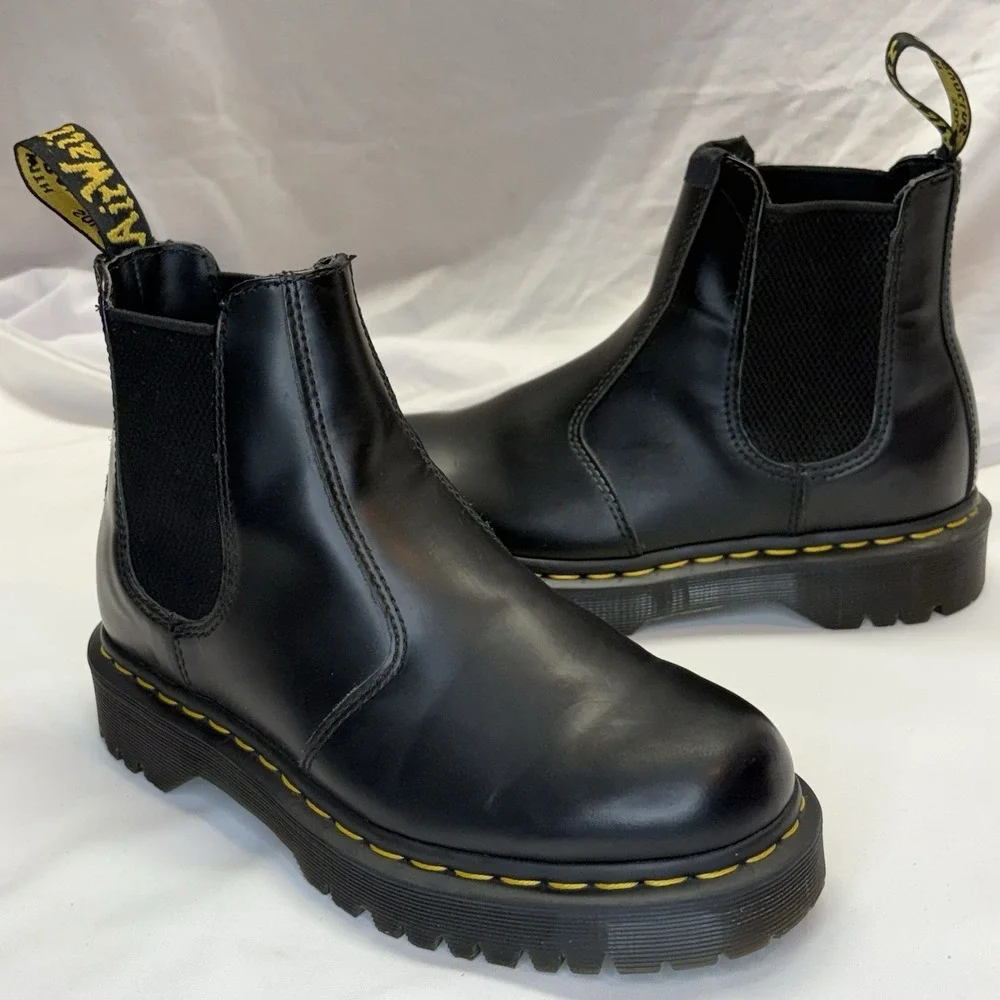 Dr Martens 2976 Bex Chelsea Boot Mens US 7 W 8 Soft Toe Work Black Leather Ankle